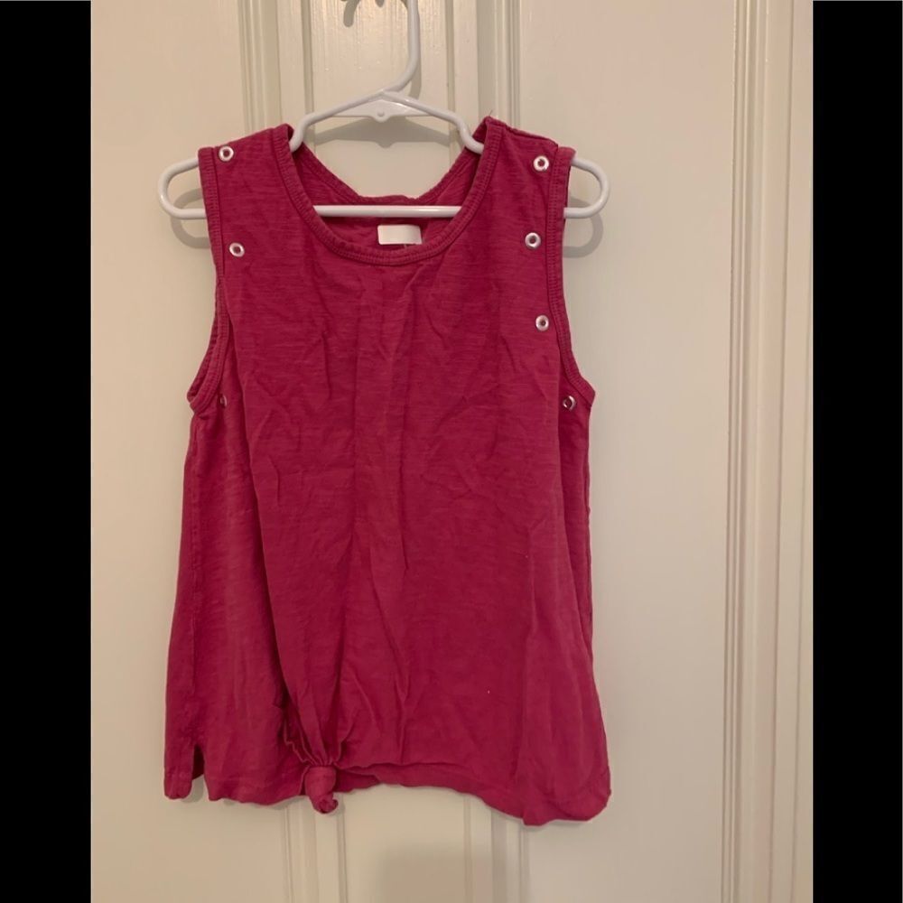 Girls dark pink tie in front kidpik tank size 10